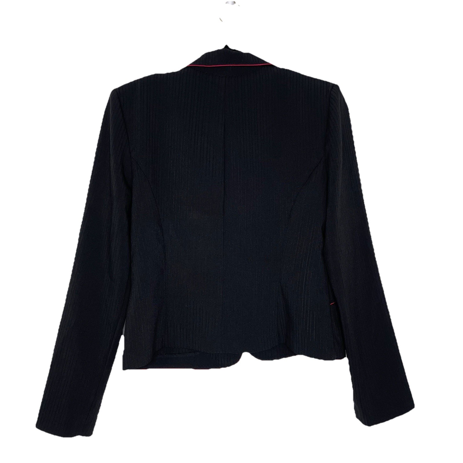Y2K Breakin’ Loose Blazer Jacket Womens Size 9/10 Black Red Trim Vamp Goth Vtg