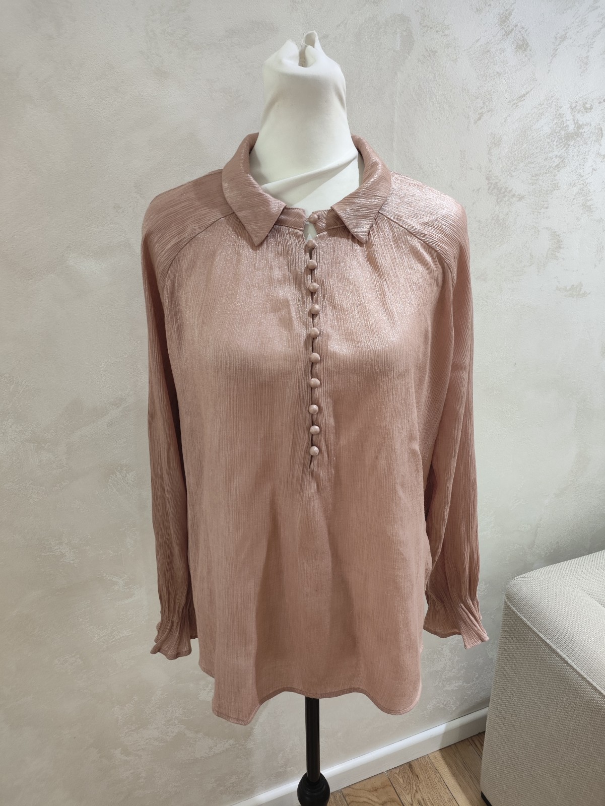 Lispy Ladies Shirt top 16 Rose Gold Casual Long Sleeve Buttons Party Summer