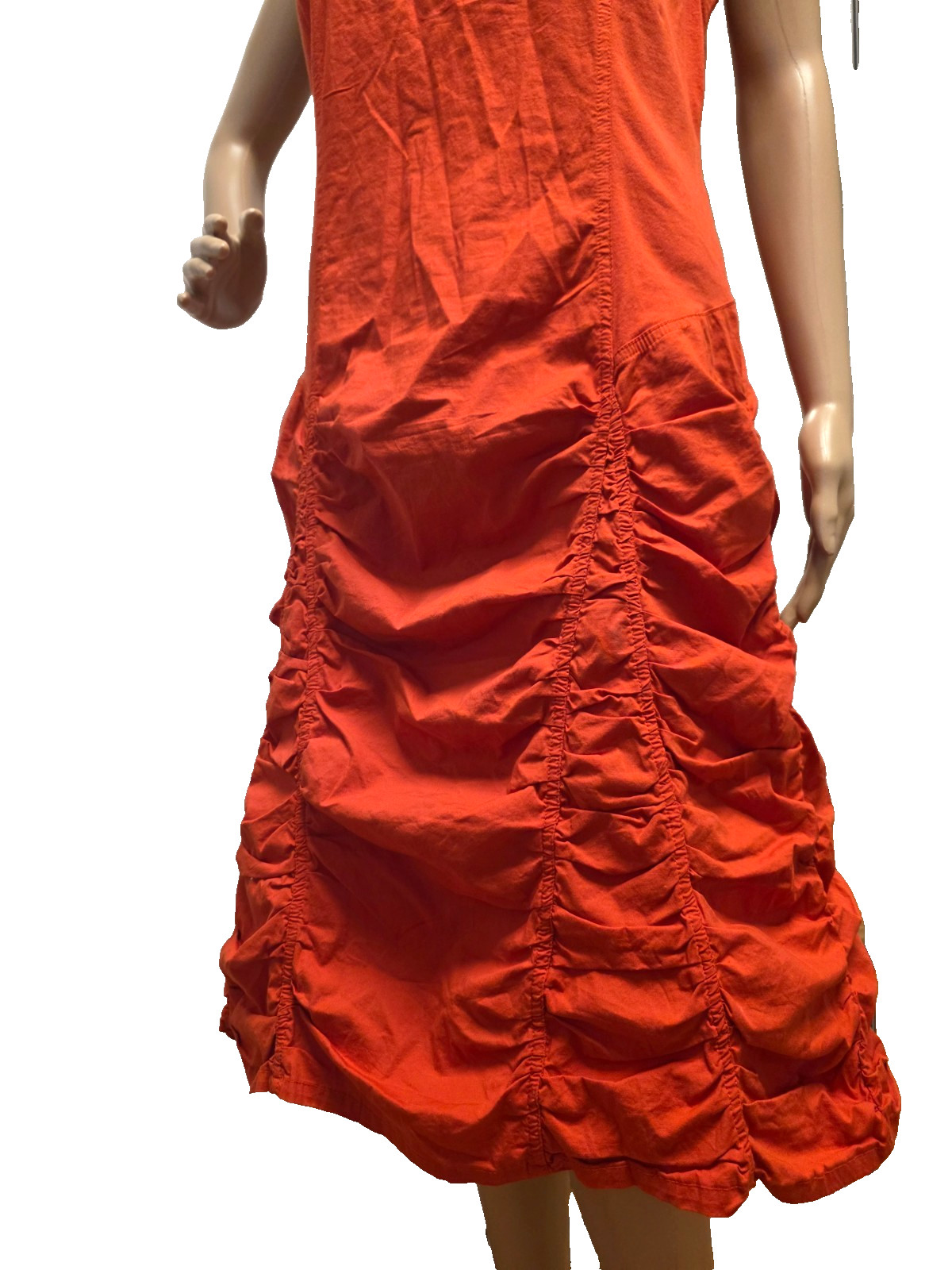 XCVI Sleeveless Tunic Ruched Midi Bubble Cotton Parachute Dress 3135 sz L New
