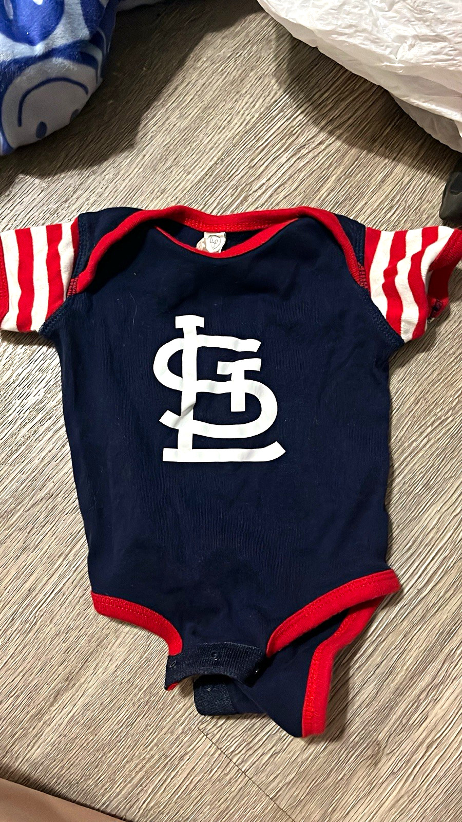 St. Louis Cardinals Bodysuit 6 Months Navy Red White Stripe