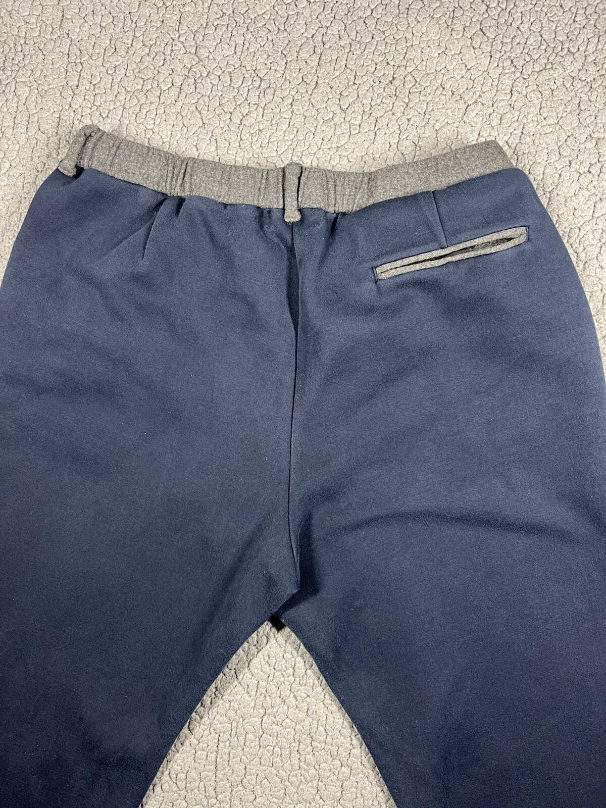 Tomorrowland Tokyo Pants Mens Medium Navy Blue Grey Contrast Waistband Joggers