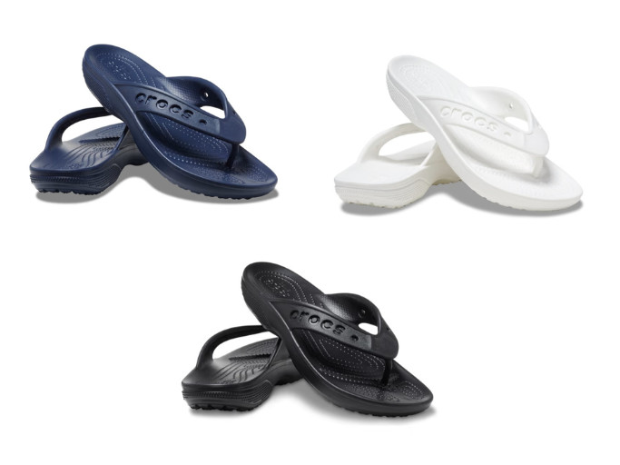 Crocs Men and Women’s Baya II Flip White Black Navy 208192