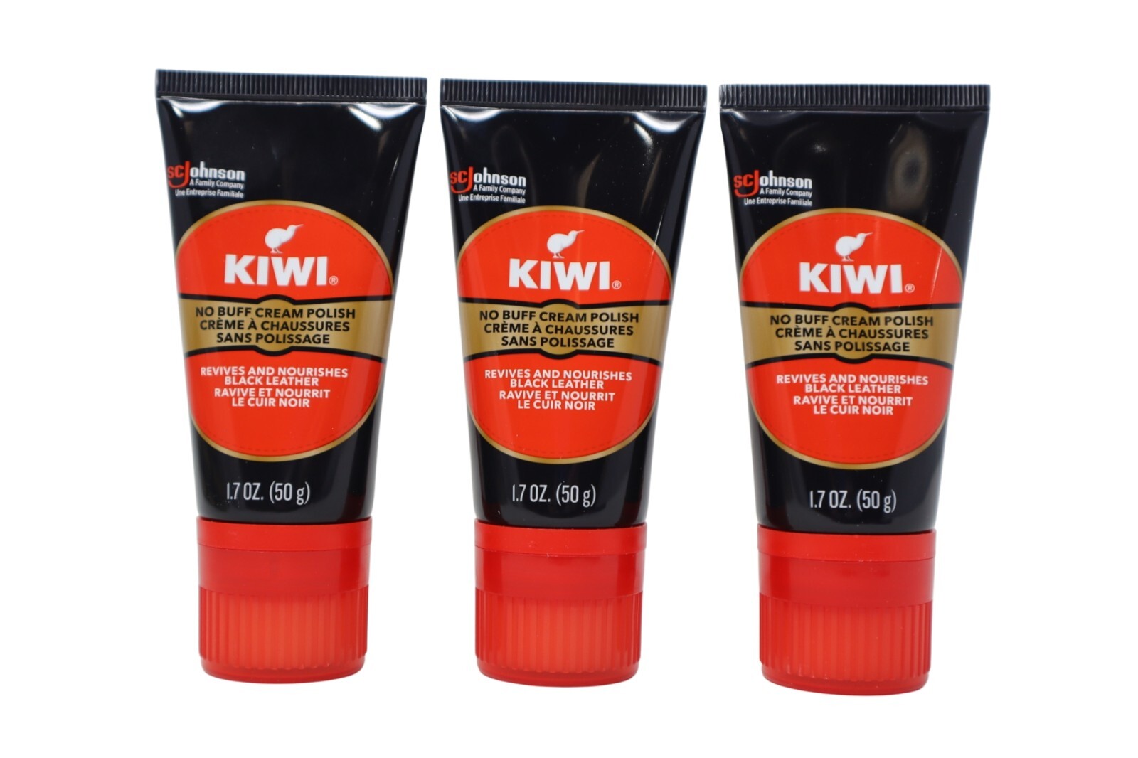 Kiwi No Buff Cream Polish, Revives and Nourishes Black Leather, 1.7oz ( 3-Pack )