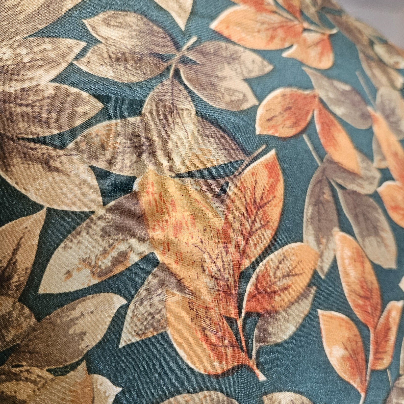 Quo 100% Silk Blazer Jacket Womens Large Boho Floral Leaf Print Lightweight