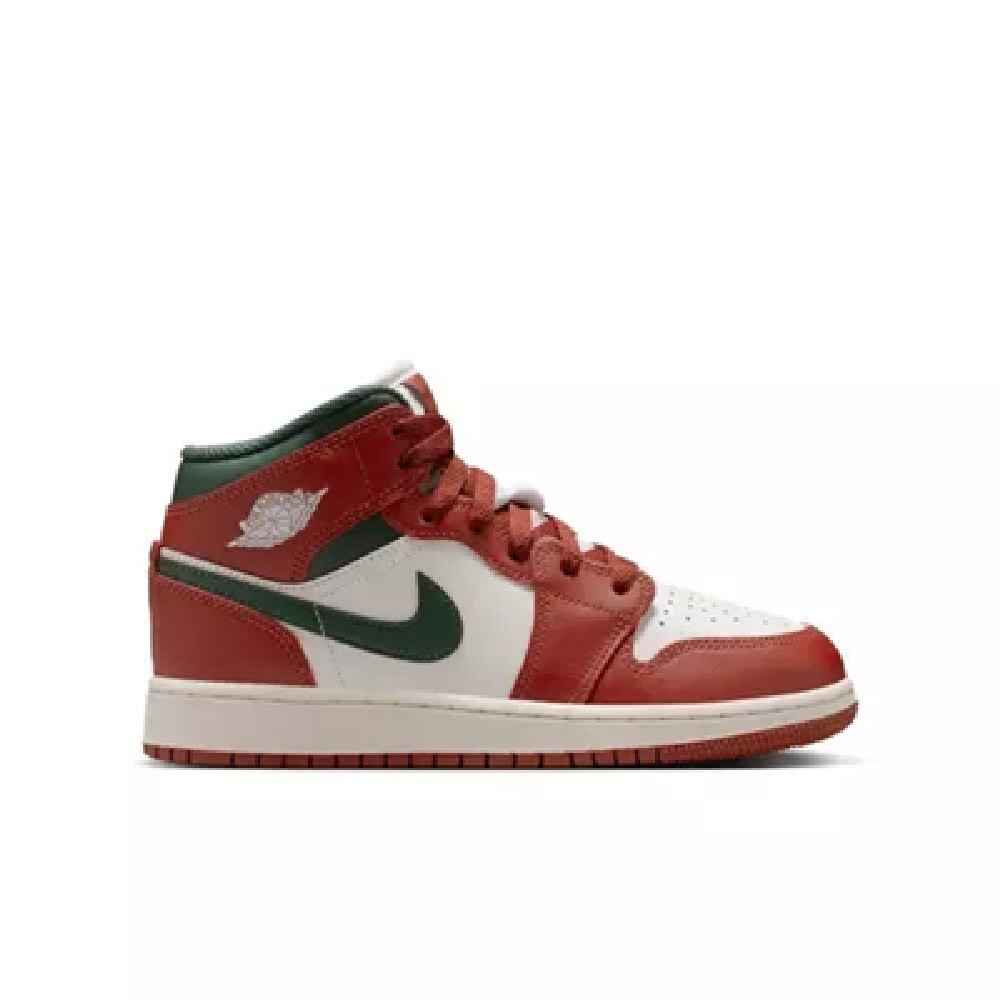 Big Kid’s Jordan 1 Mid Sail/Midnight Green (DQ8423 105)
