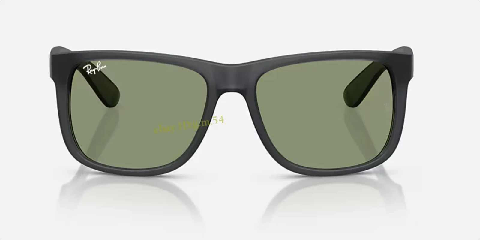 Ray-Ban Justin Classic RB4165 Matte Opal Grey Nylon Green Lens Sunglasses 54 UV