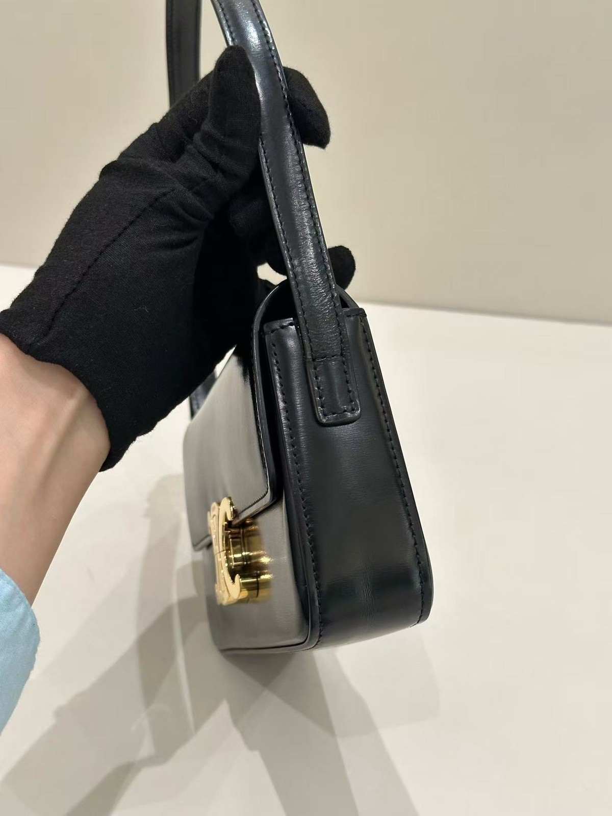Celine Triomphe Shoulder Bag Black Crossbody bag almost brand new