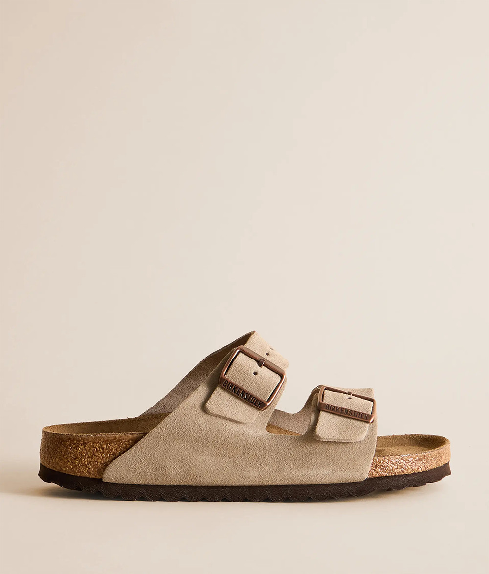 Birkenstock Arizona Sandals Taupe Suede Leather Women’s Shoes Narrow EU 37-41