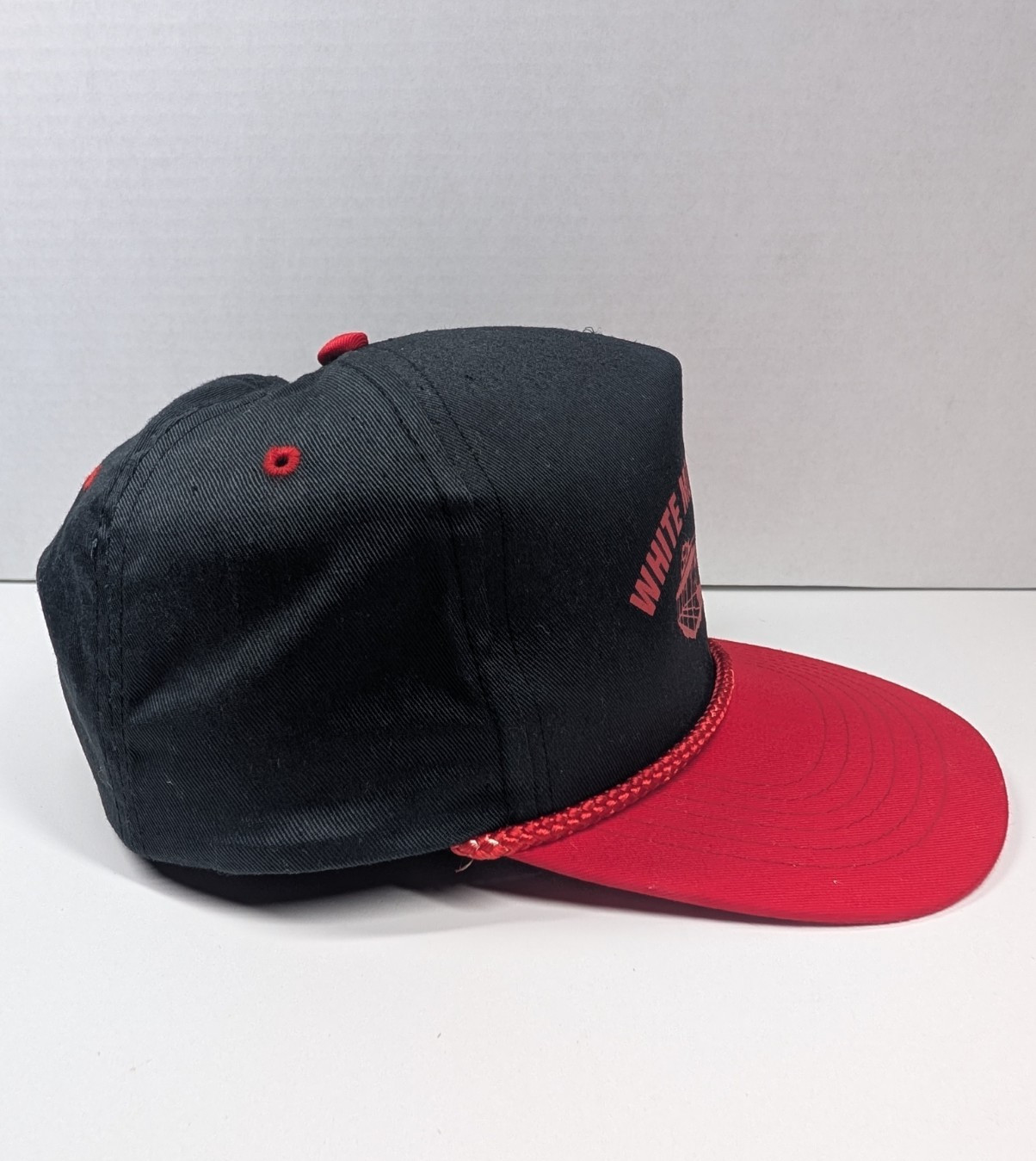 Vintage White Mobile Homes Snapback Hat Black Red Rope Cap Advertising
