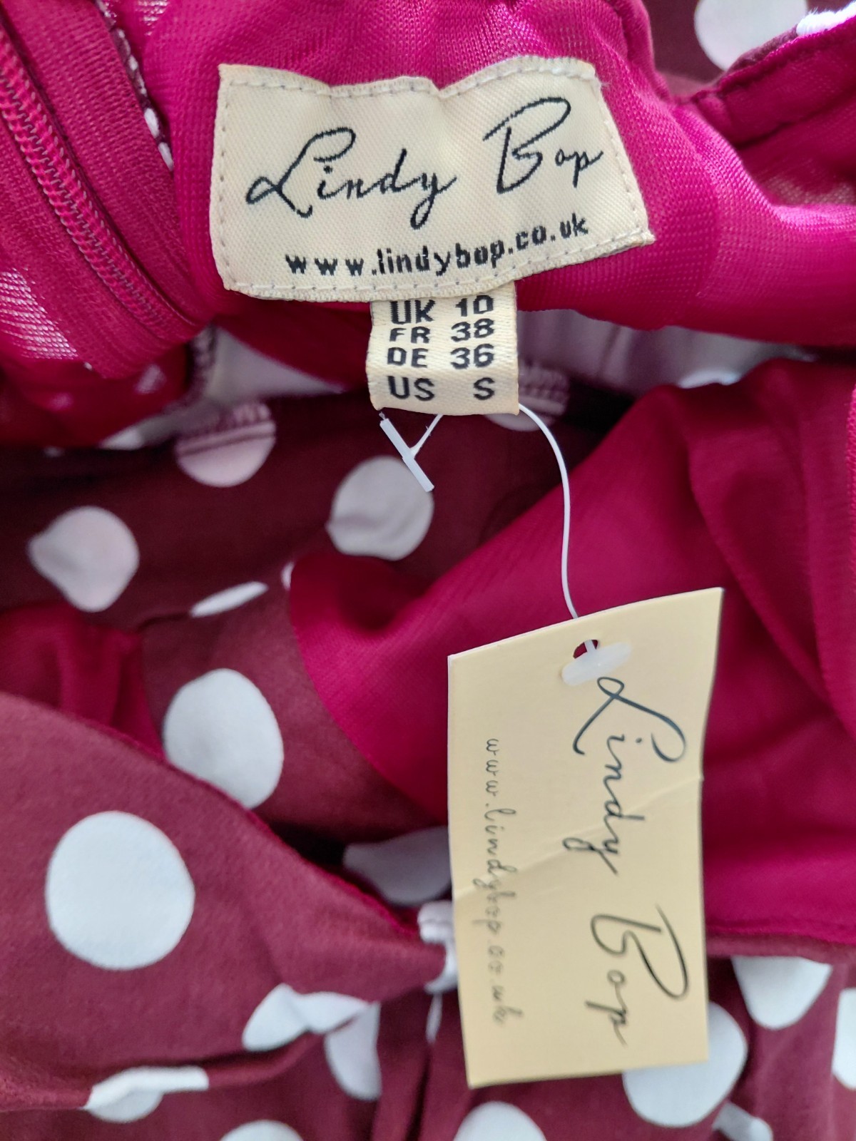 LINDY BOP Polka Dot 1950’s Style Women’s cotton dress Size 10 BRAND NEW