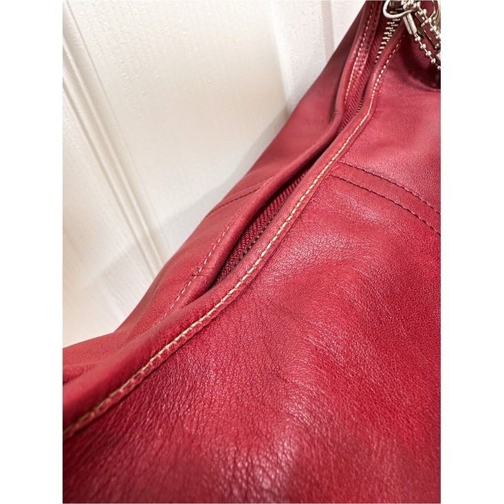 Coach Ergo Hobo Shoulder Bag Leather Red Vintage Y2K 9219
