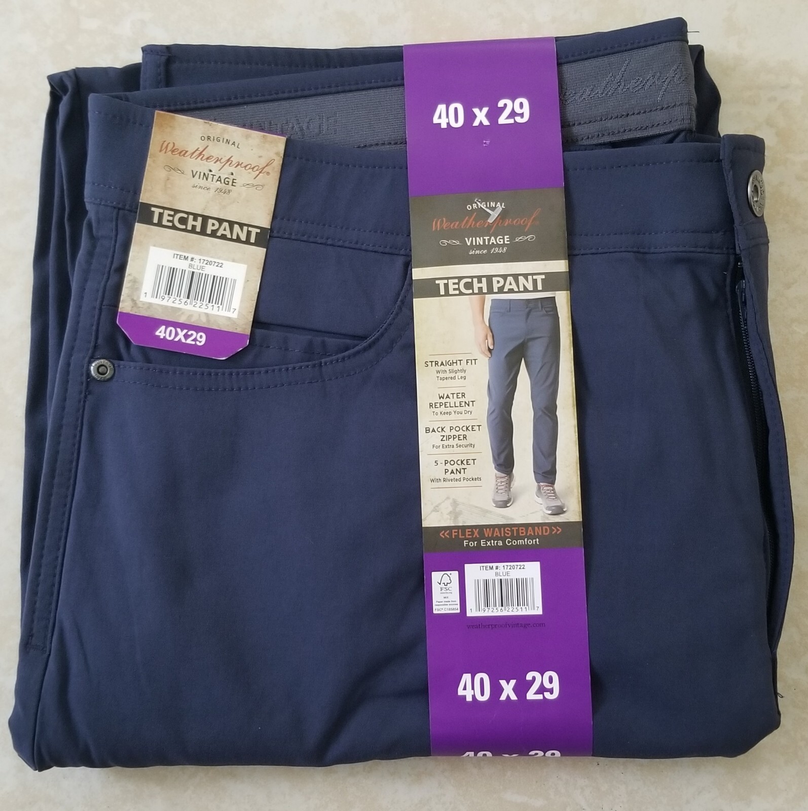 Original Weatherproof Vintage Men’s Tech Pants-40X29-