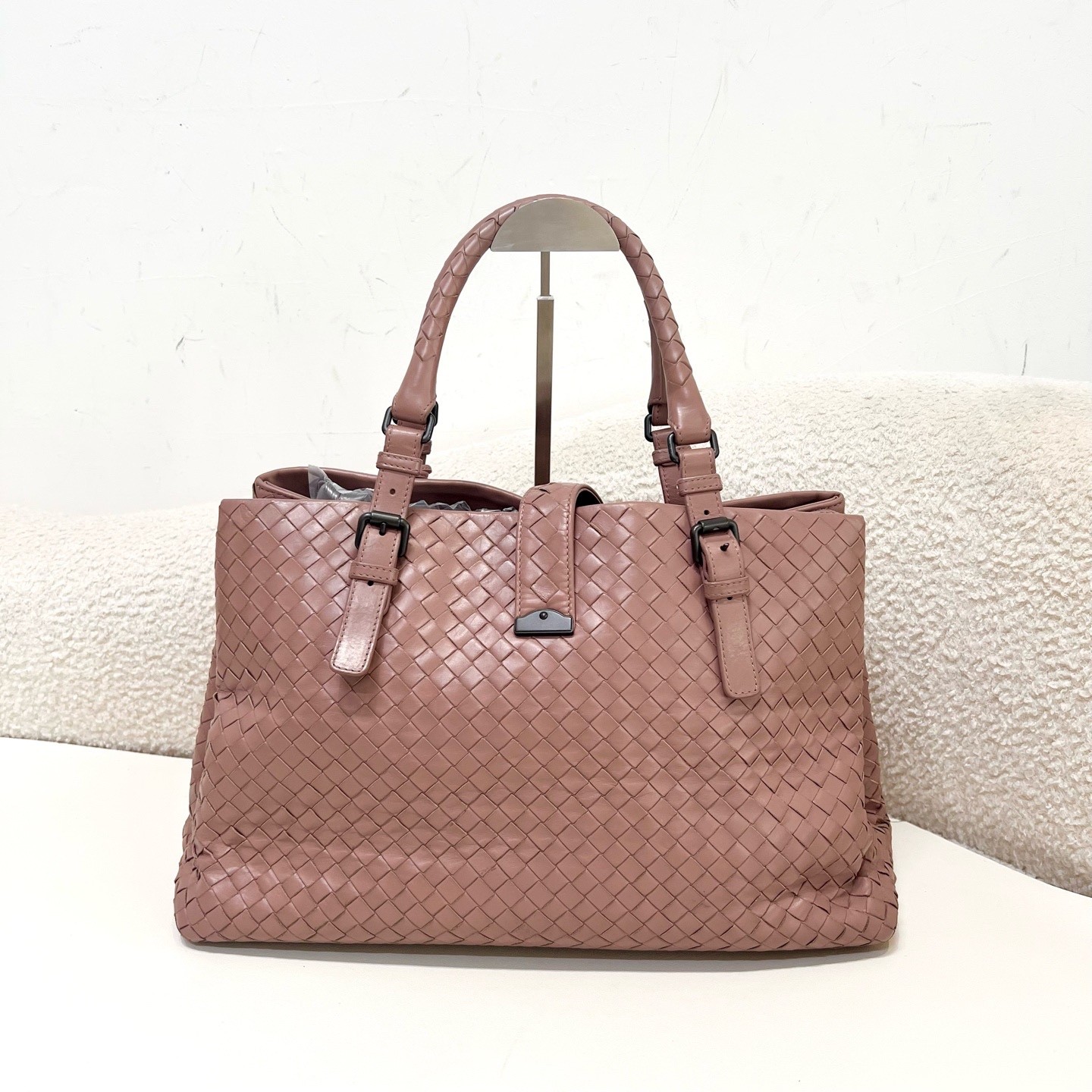 Bottega Veneta Pre-Owned Authentic Satchel Pink 38×26×19cm