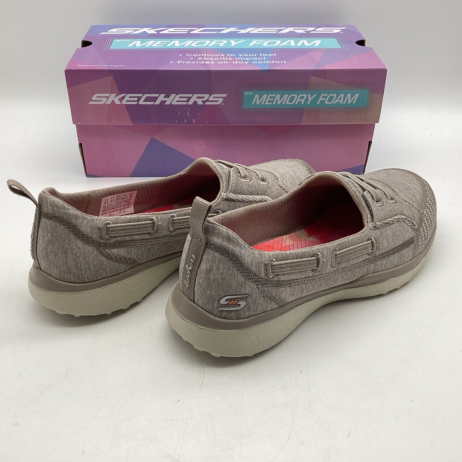 Skechers Memory Foam Women’s 5.5 Microburst Topnotch Taupe 23317 New With Box