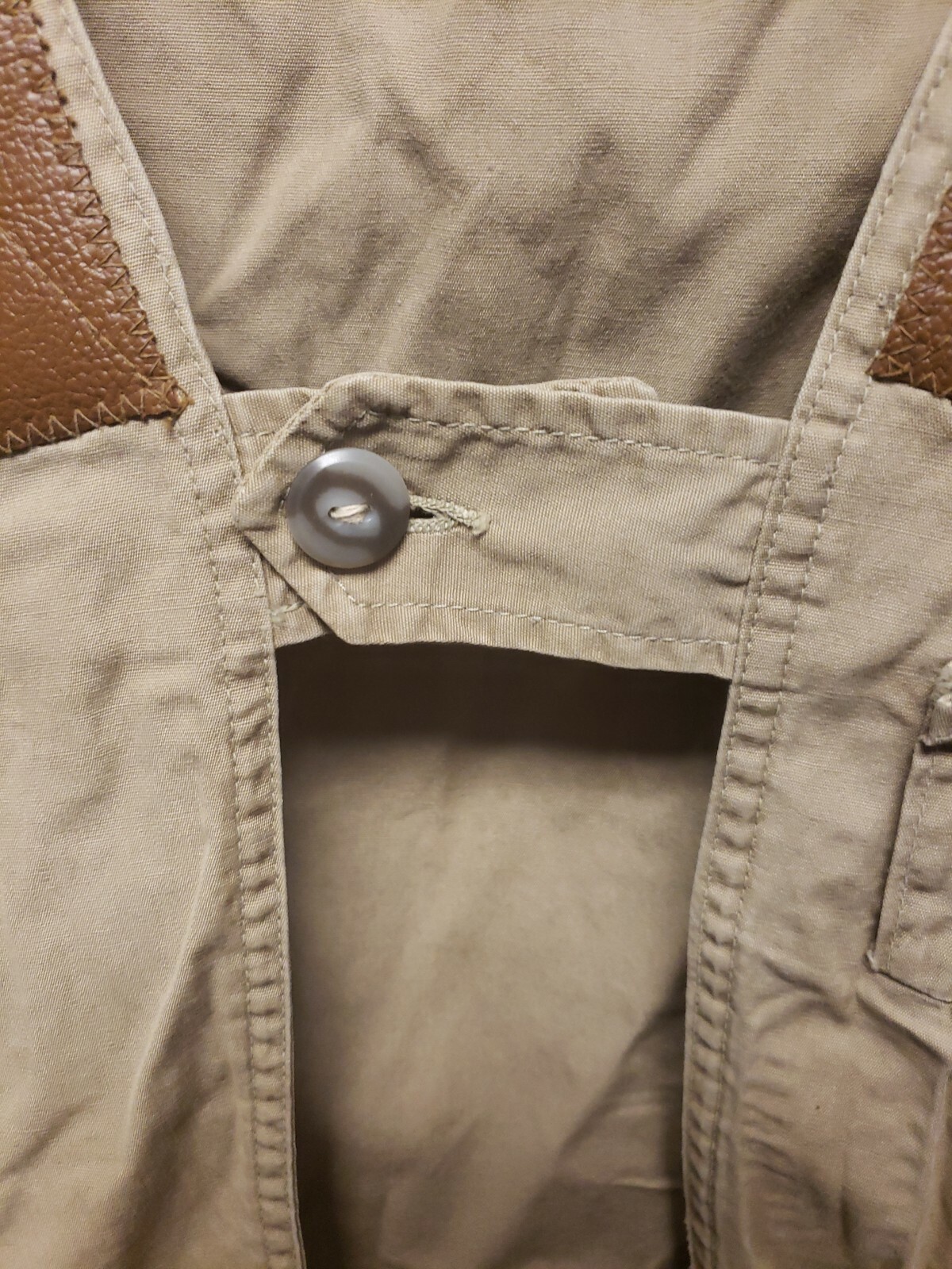 Vtg Men Hunting Jacket Vest Size M Vinyl Trim 2 Pocket 2 Shell