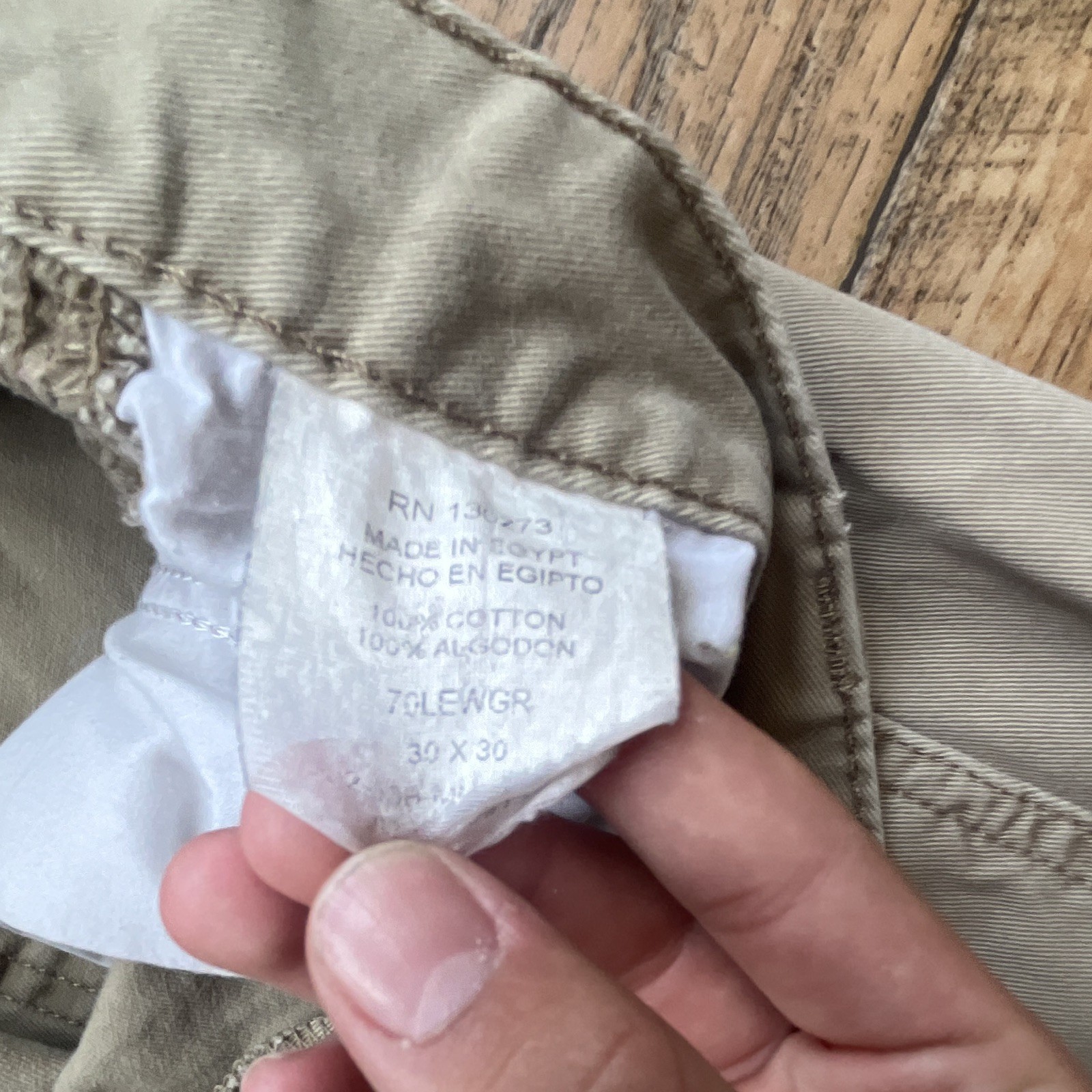 Wrangler Authentics Men’s Beige Cargo Pants 30W Relaxed Straight Cotton Canvas