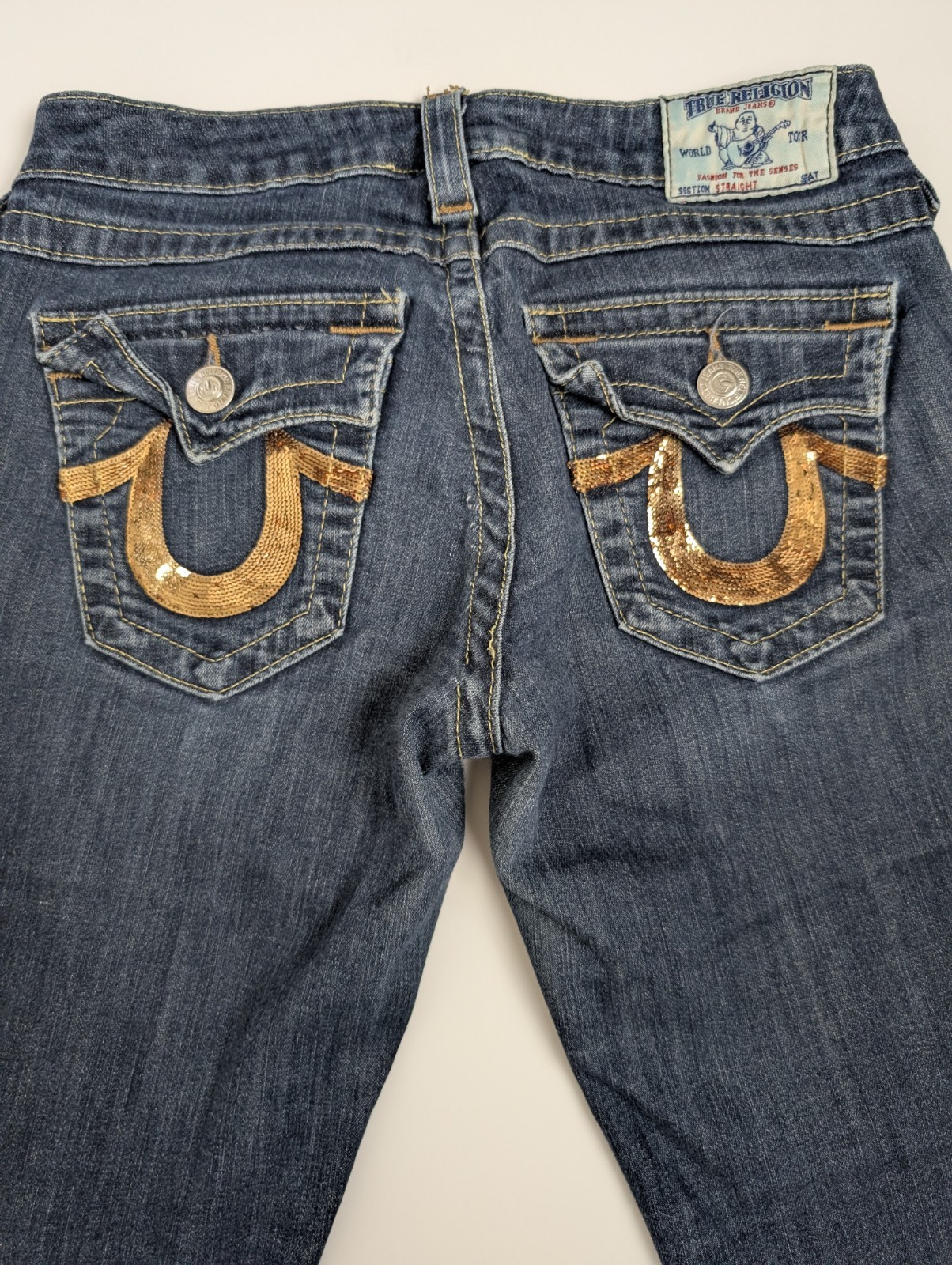 True Religion Jeans 28 Made in USA Straight Leg Stretch Denim 98% Cotton 2%…