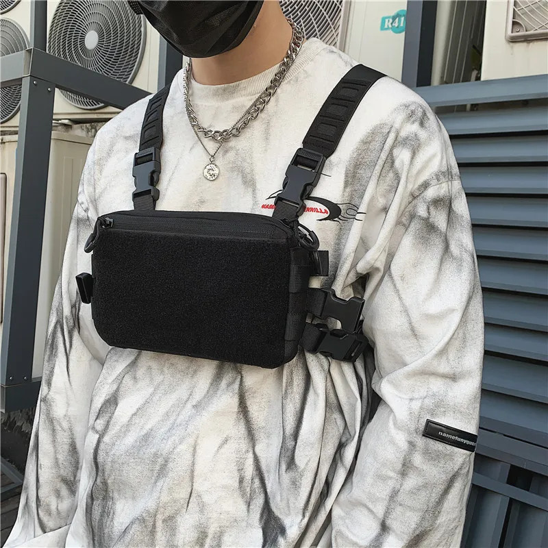 Functional Tactical Chest Bag Exercise Travel Vest Pack Oxford Cloth Vest Storag