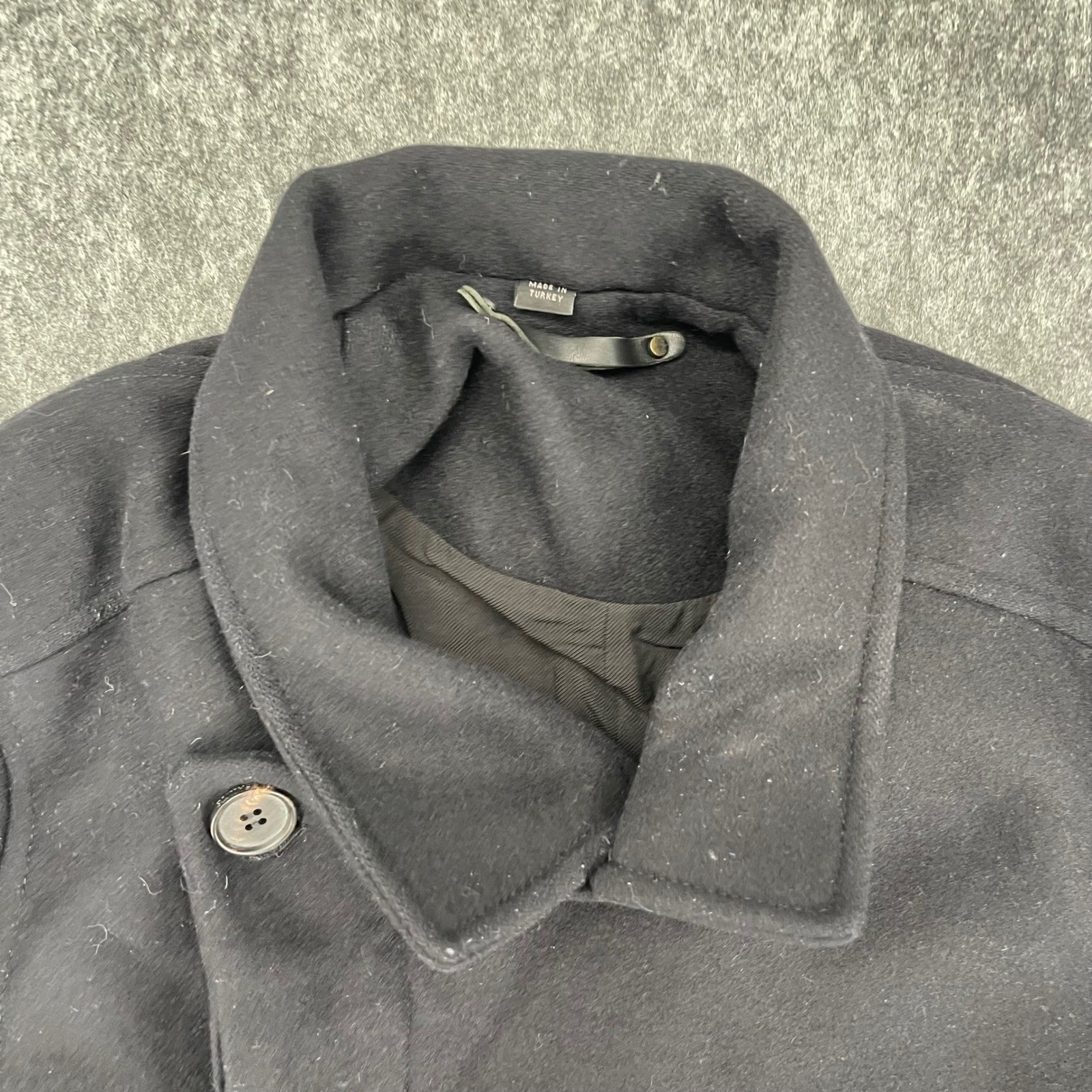 AllSaints Jacket Mens 38 Peacoat Black Wool Blend Italian