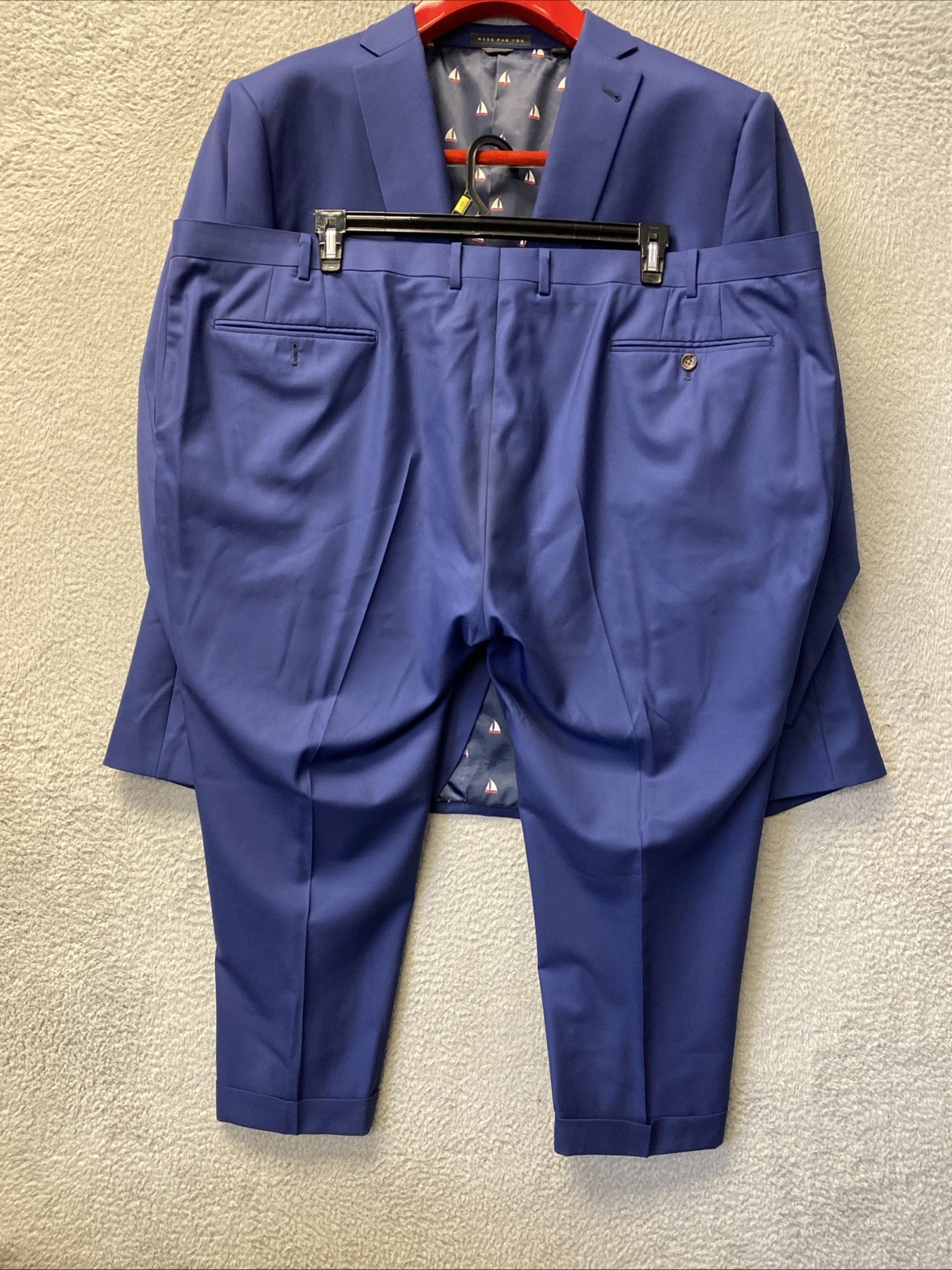 Indochino Suit Mens Size 56 Blue Made For You Navy 2 Piece Pants 50×28 Wool/1162