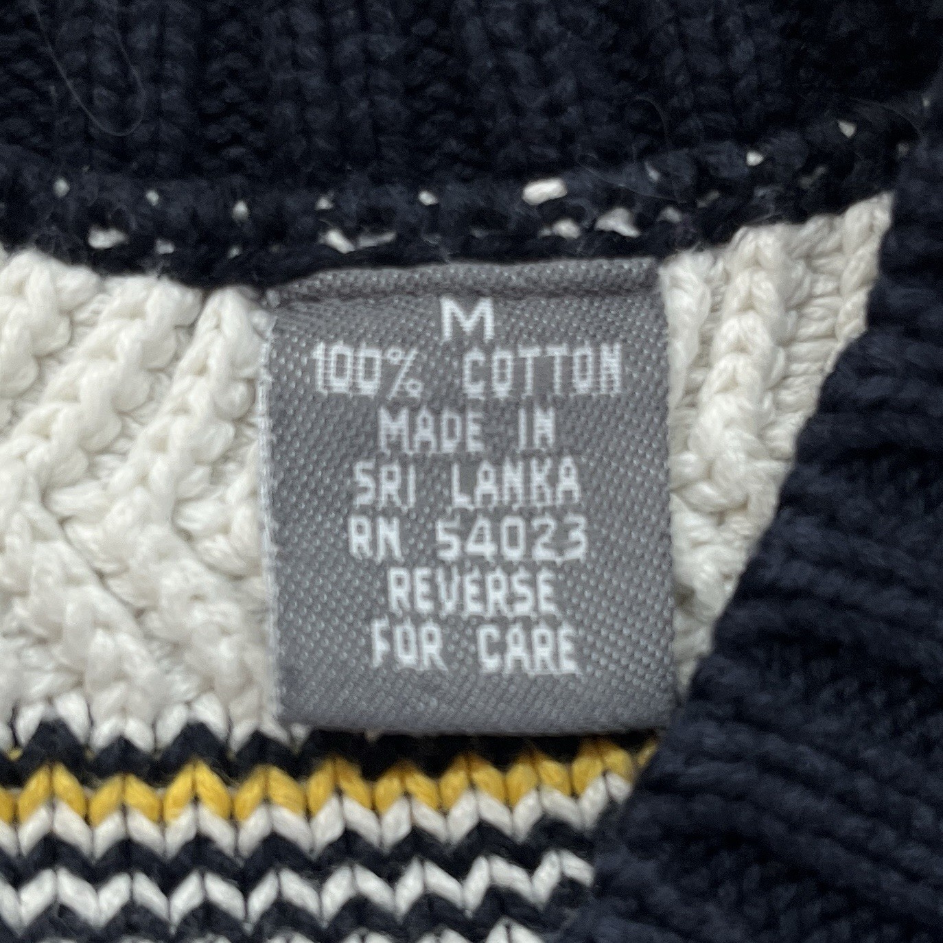 Vtg Gap Cable Knit V-Neck Tennis Sweater Mens M Navy Cotton Preppy Criquet