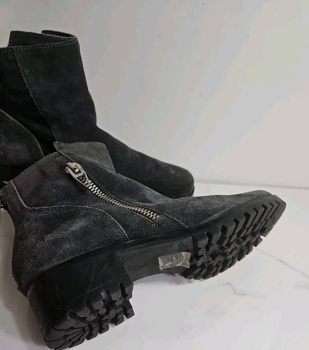 Dolce Vita Ash Gray Suede Leather Zipper Up Ankle Boots 7.5M