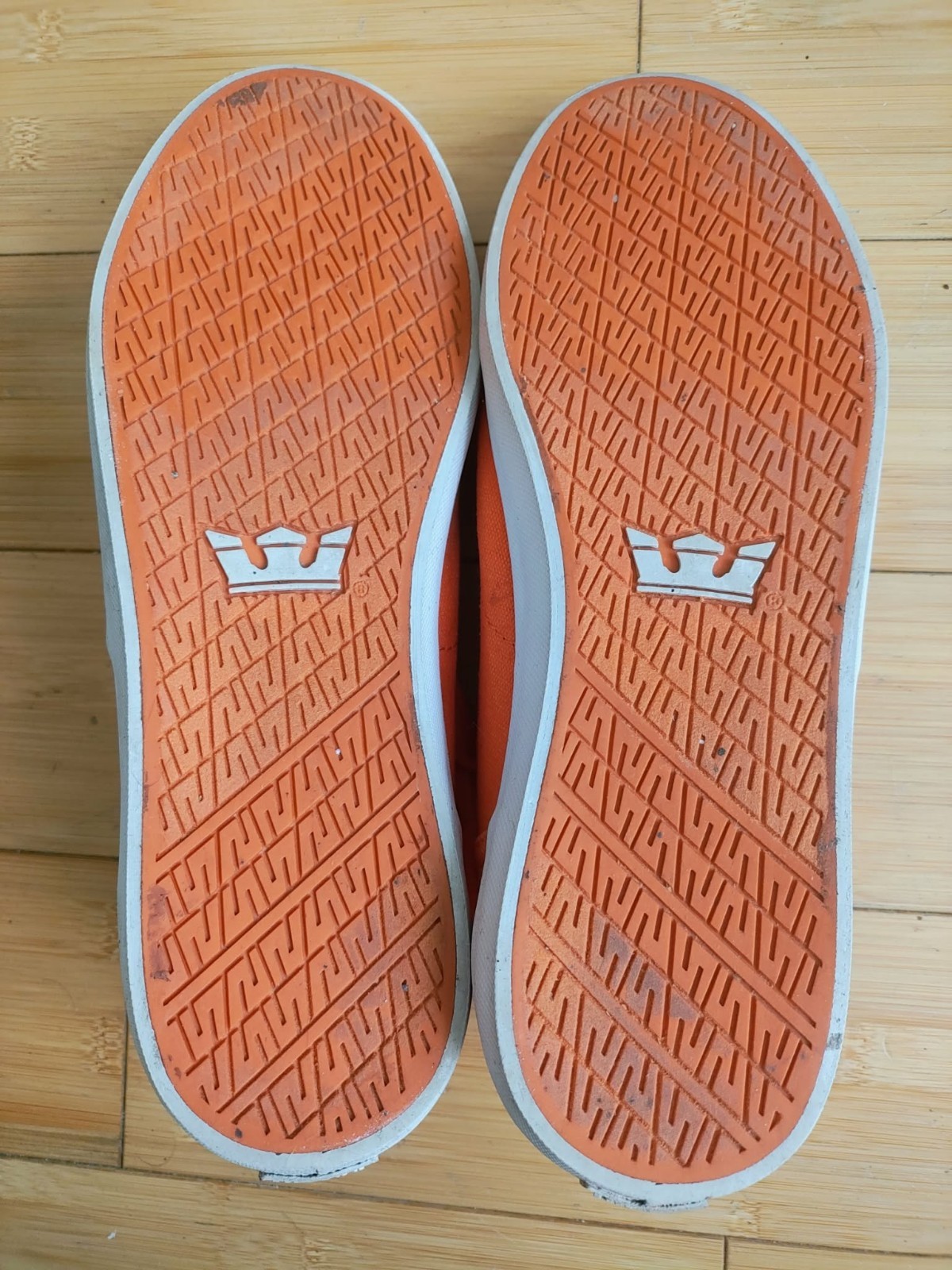 SUPRA SNEAKERS ORANGE MEN’S SIZE 8 SKATE BOARD SHOES