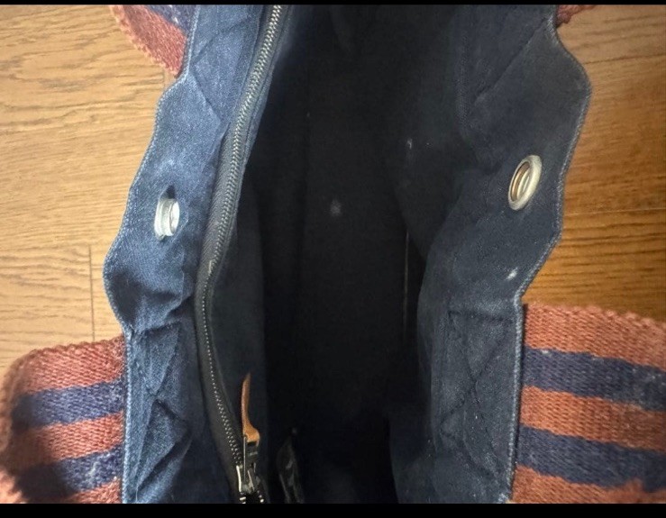 Hermes Vintage Fourre Tout PM TOTE Bag.canvas dark blue from JAPAN.