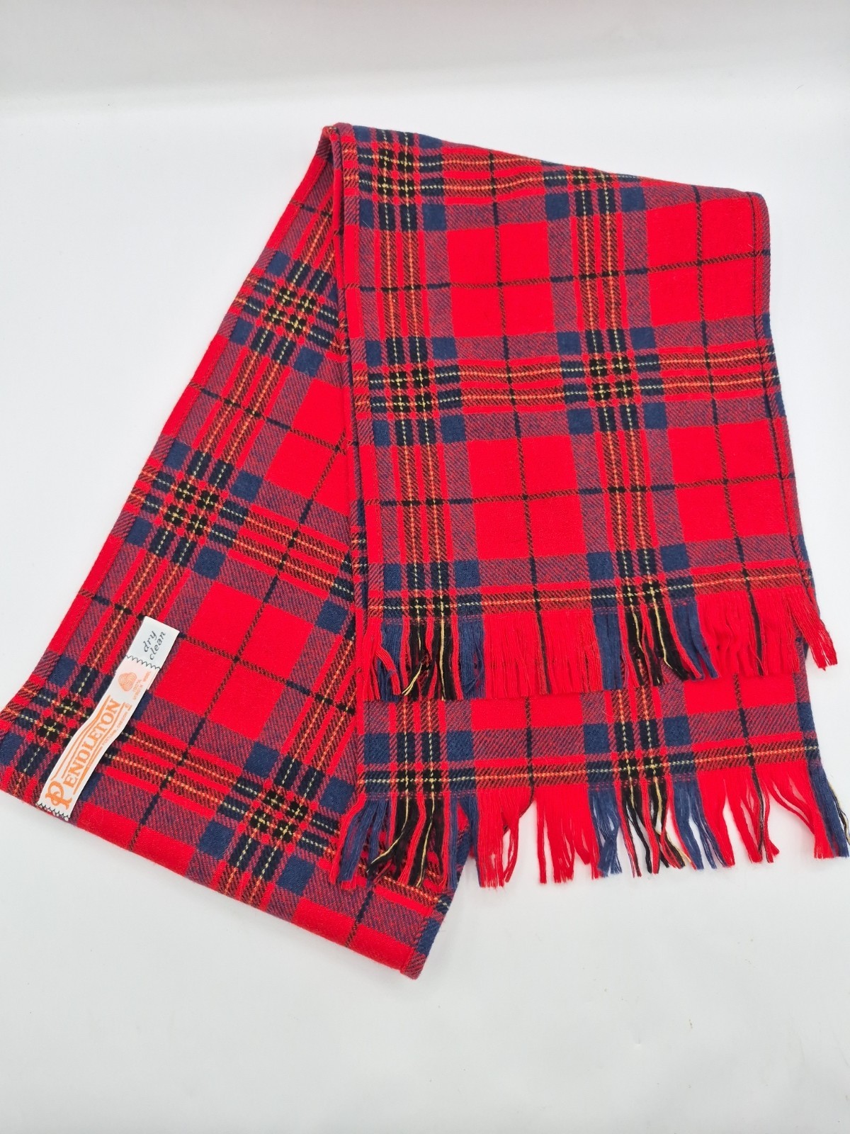 🇺🇸 Pendleton Wool Scarf 60×8.75 Red Plaid