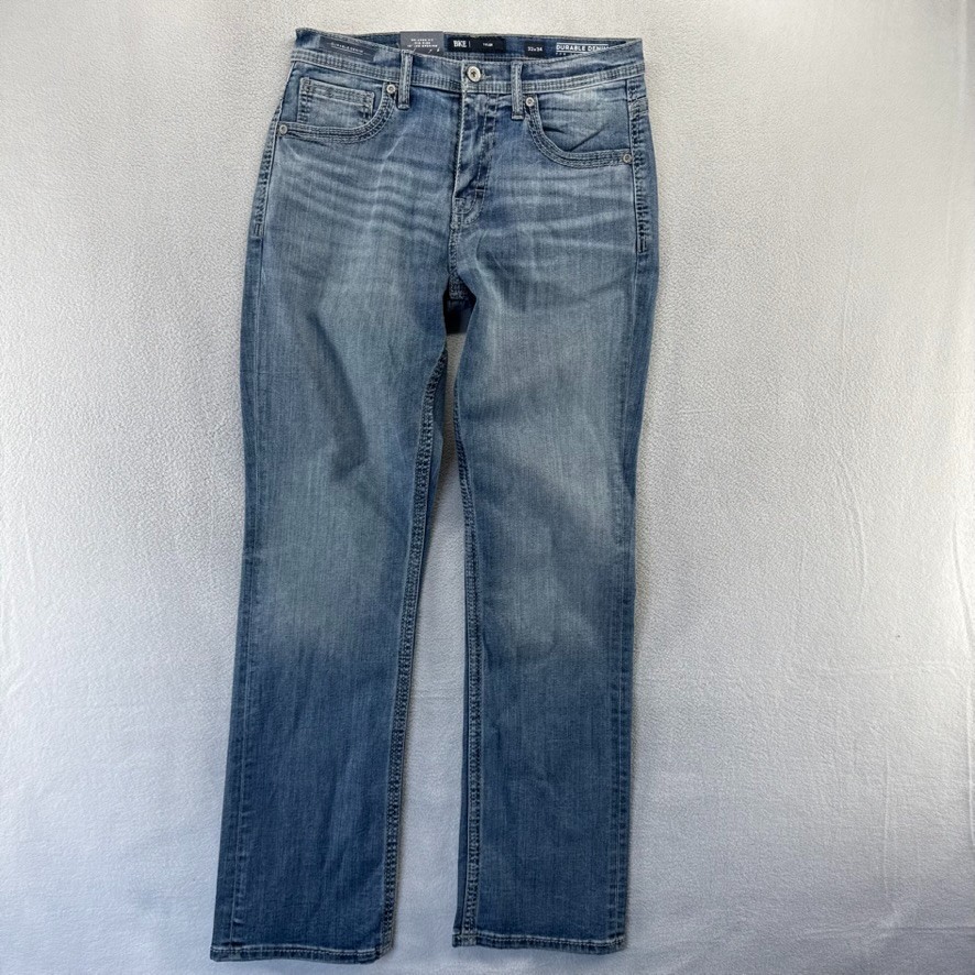 Buckle BKE Jeans mens 32×34 Blue Medium Wash Tyler Straight Whisker 5 Pocket NEW