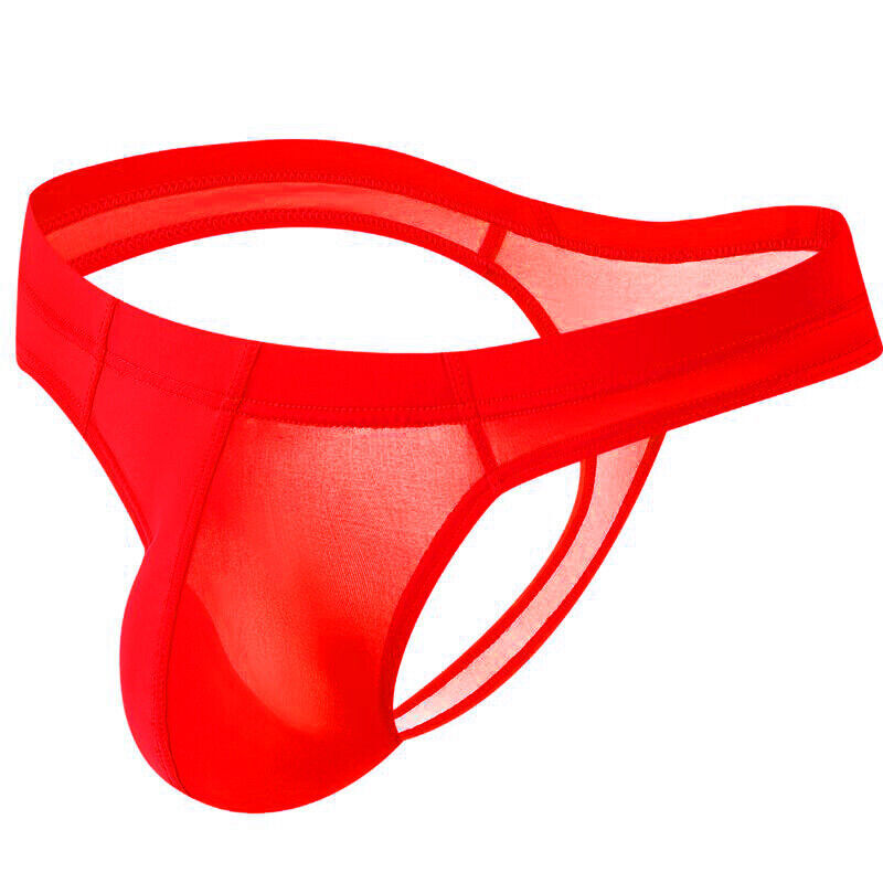 Men’s Sexy Ice Silk Underwear G String Thong Underpants Translucent Briefs