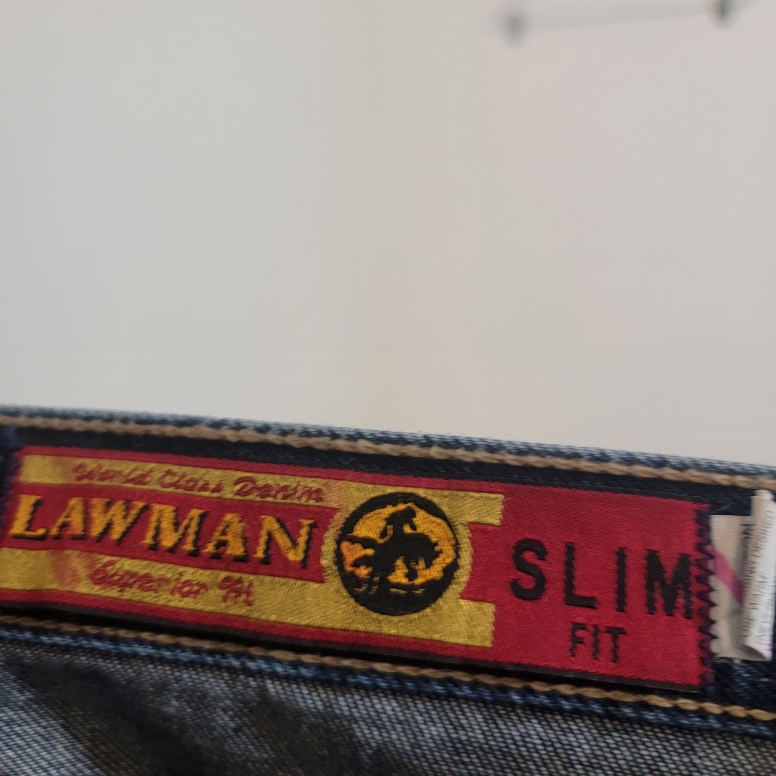 Vintage Lawman Jeans 32×33 Blue Western Leather Studded Pant Women Denim Tall