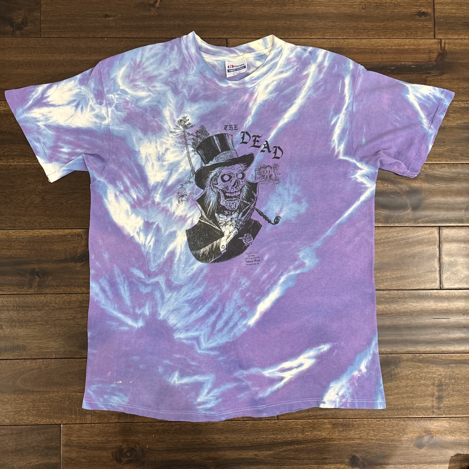 Rare Vintage 1980s GRATEFUL DEAD “The Dead” T-shirt XL Skeleton 1989 Tie-Dye Tee