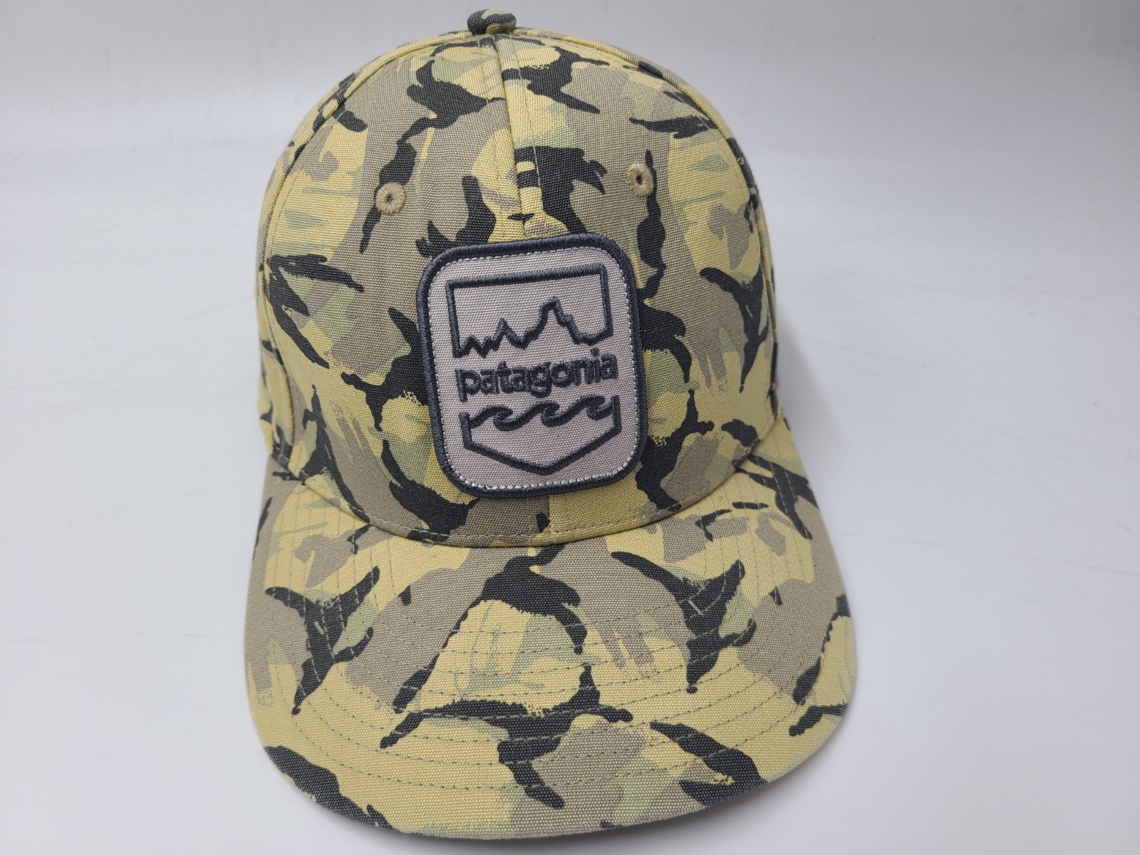 Patagonia Patch Roger That Camo Snapback Hat Cap Hike Outdoors Men Women Yellow