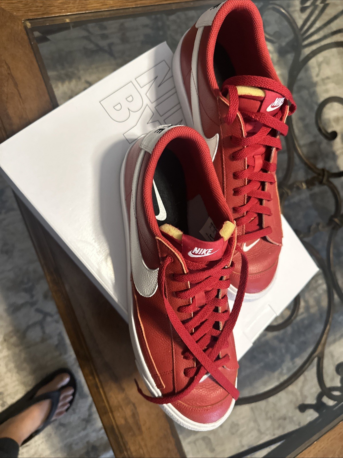Nike Men’s Low Top Blazers, Size 13 Custom, Red And White Worn Once. 9