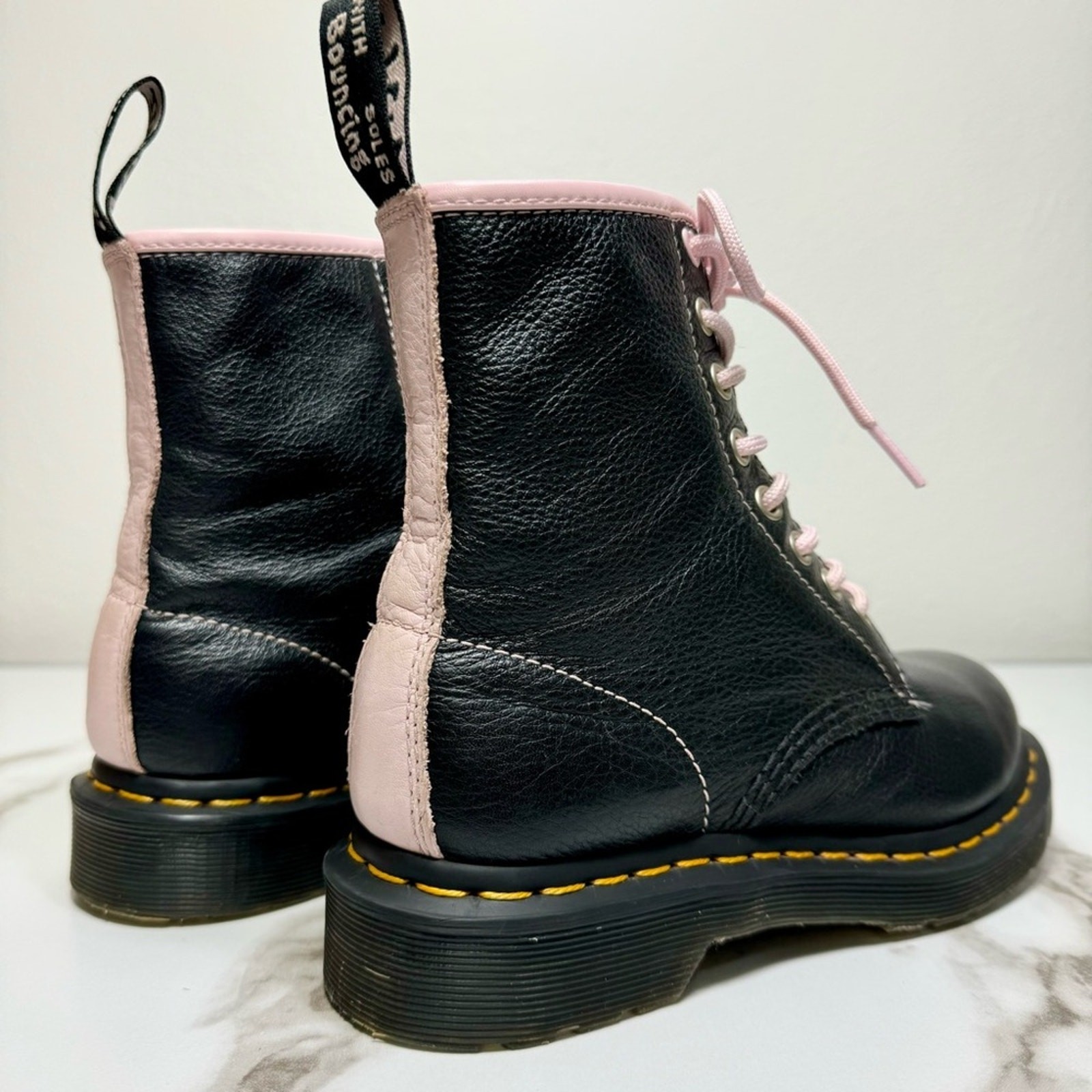 ⭐️RARE⭐️ Dr. Martens 1460 Contrast Leather Lace Up Chalk Pink Women’s Boots, 5