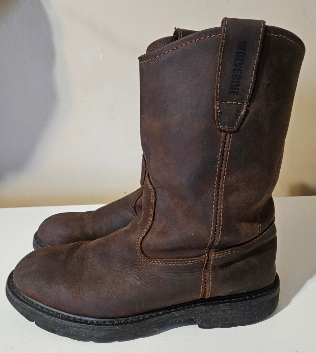 Wolverine Men’s W04727 Wolverine Brown Work Boot Slip Oil Resistant Sz 12 W Nice