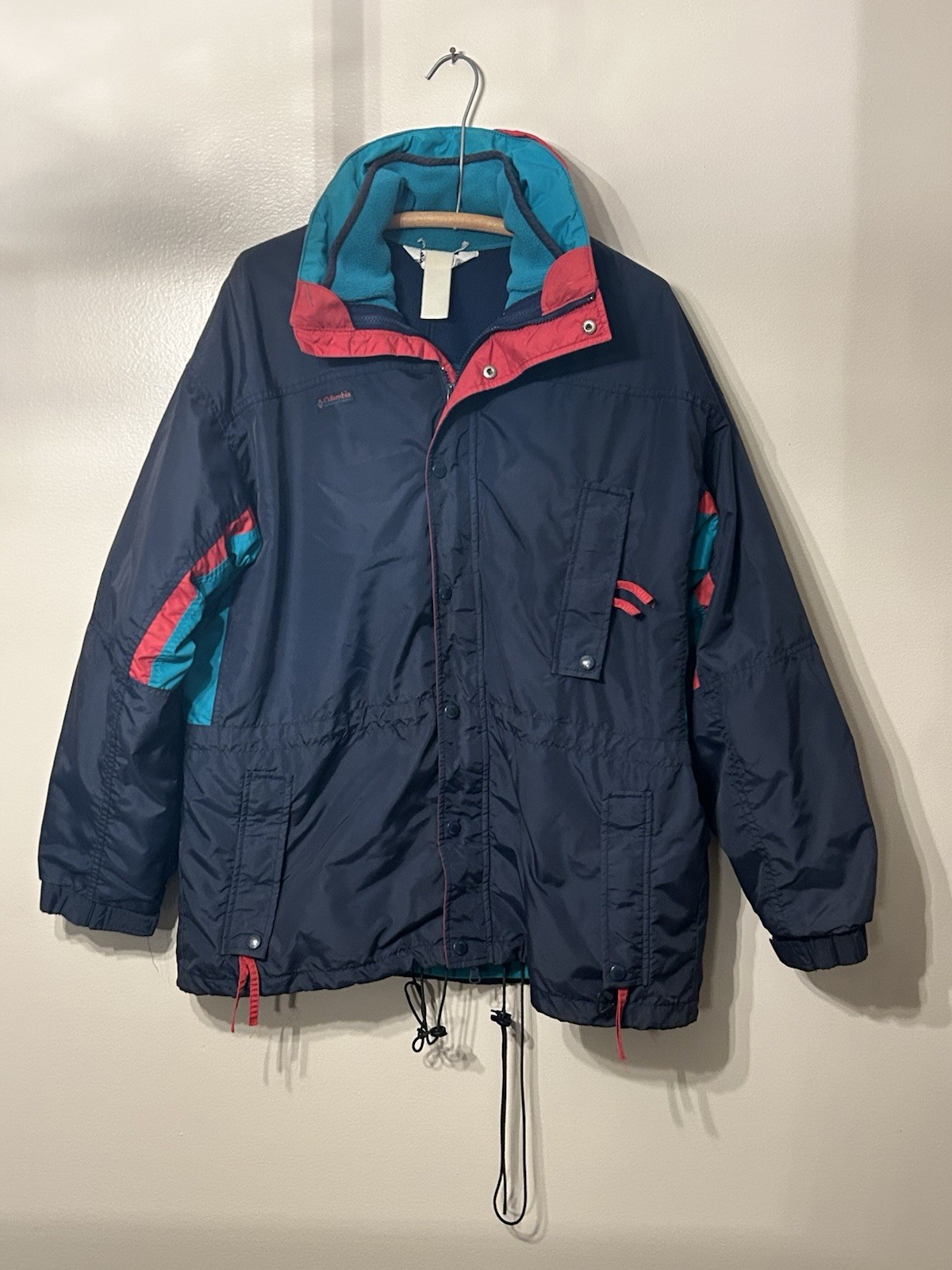 Vintage Columbia Longs Peak 3 In 1 Jacket Mens Large Interchange Teal Red 90s