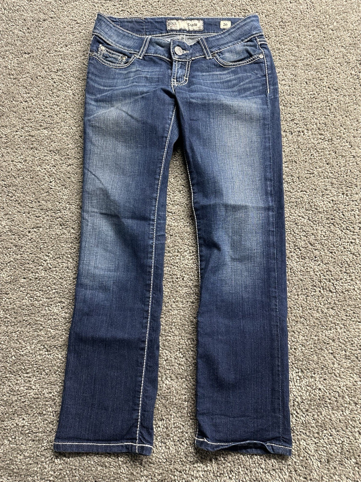 BUCKLE BKE Stella Womens Bootcut Stretch Blue Denim Jeans Size 29R (30×26.5)