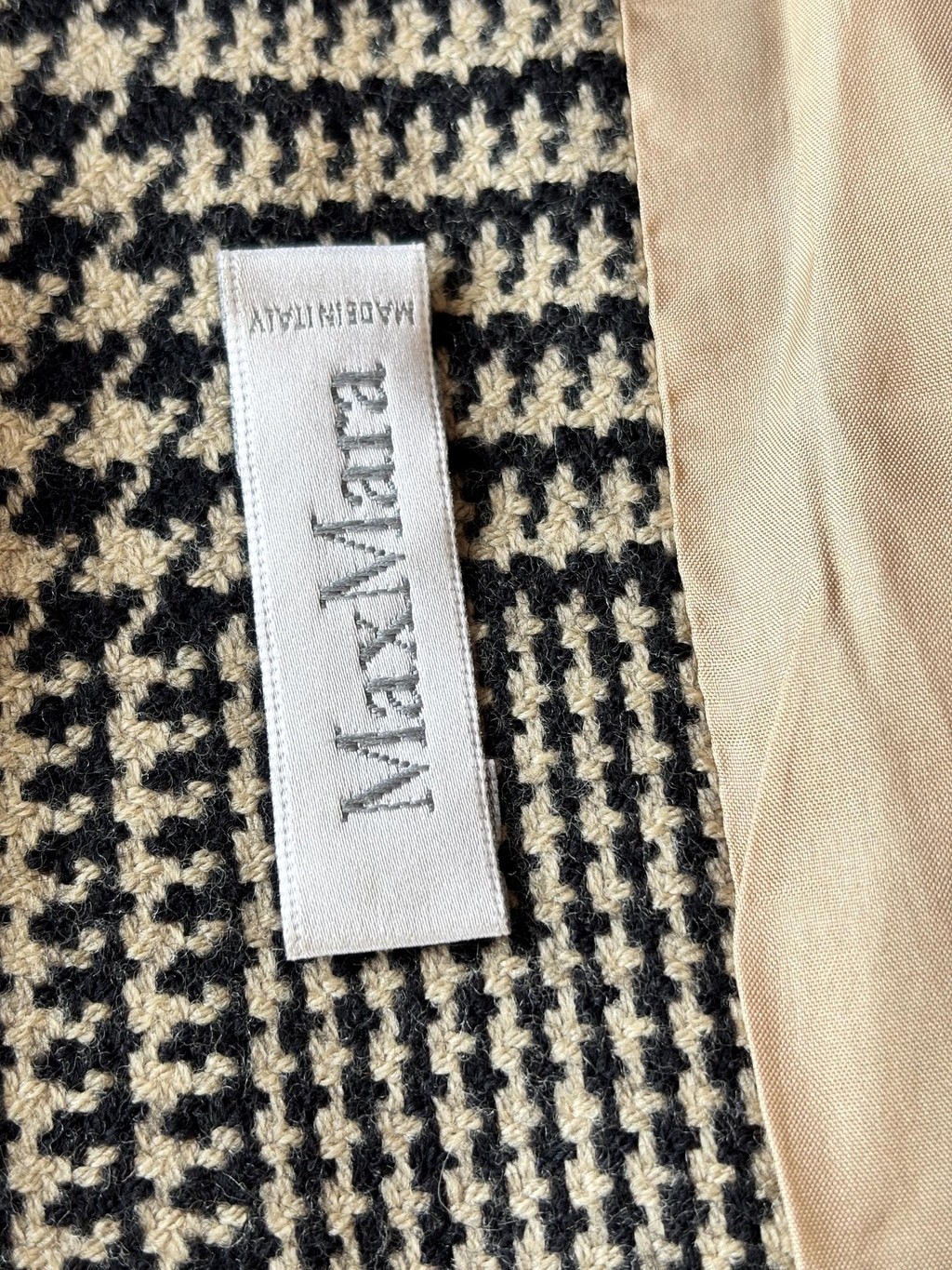 Vintage Max Mara Wool Houndstooth Blazer – Made in Italy
