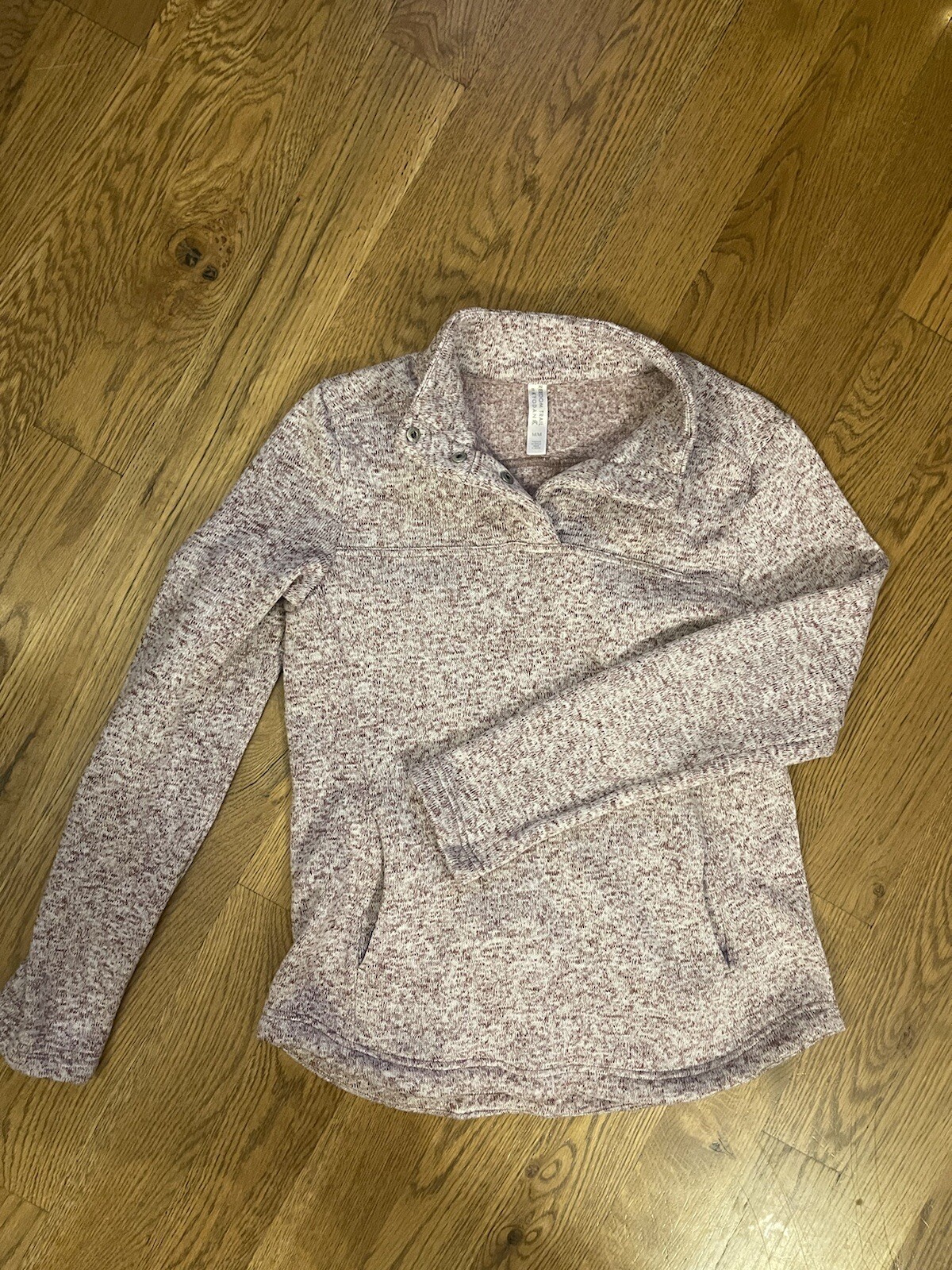 Freedom Trail by Kyodan Knit Pullover Fleece Lined Top Womens M 1/4 Snap Warm
