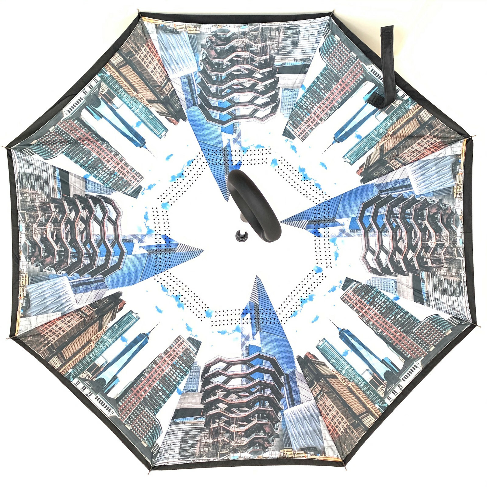 C-Handle Inverted Reverse Umbrella, Flower/City/Unicorn, Inside-out, Upside-down