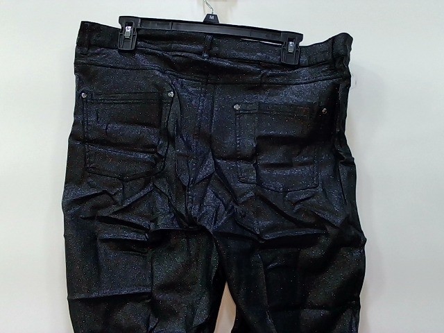Hue Black Laquer Denim High Rise Leggings Size XL