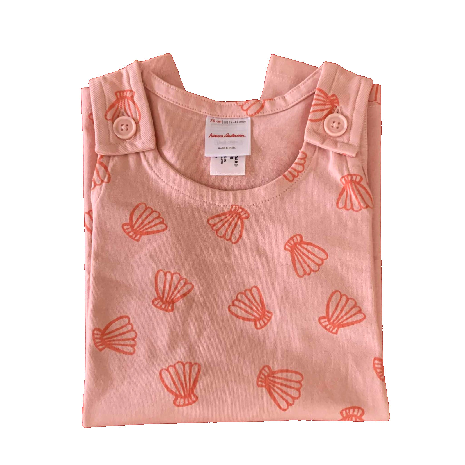 Hanna Andersson Pink Cotton Shortie Romper. Size 12–18 Months, 75 cm