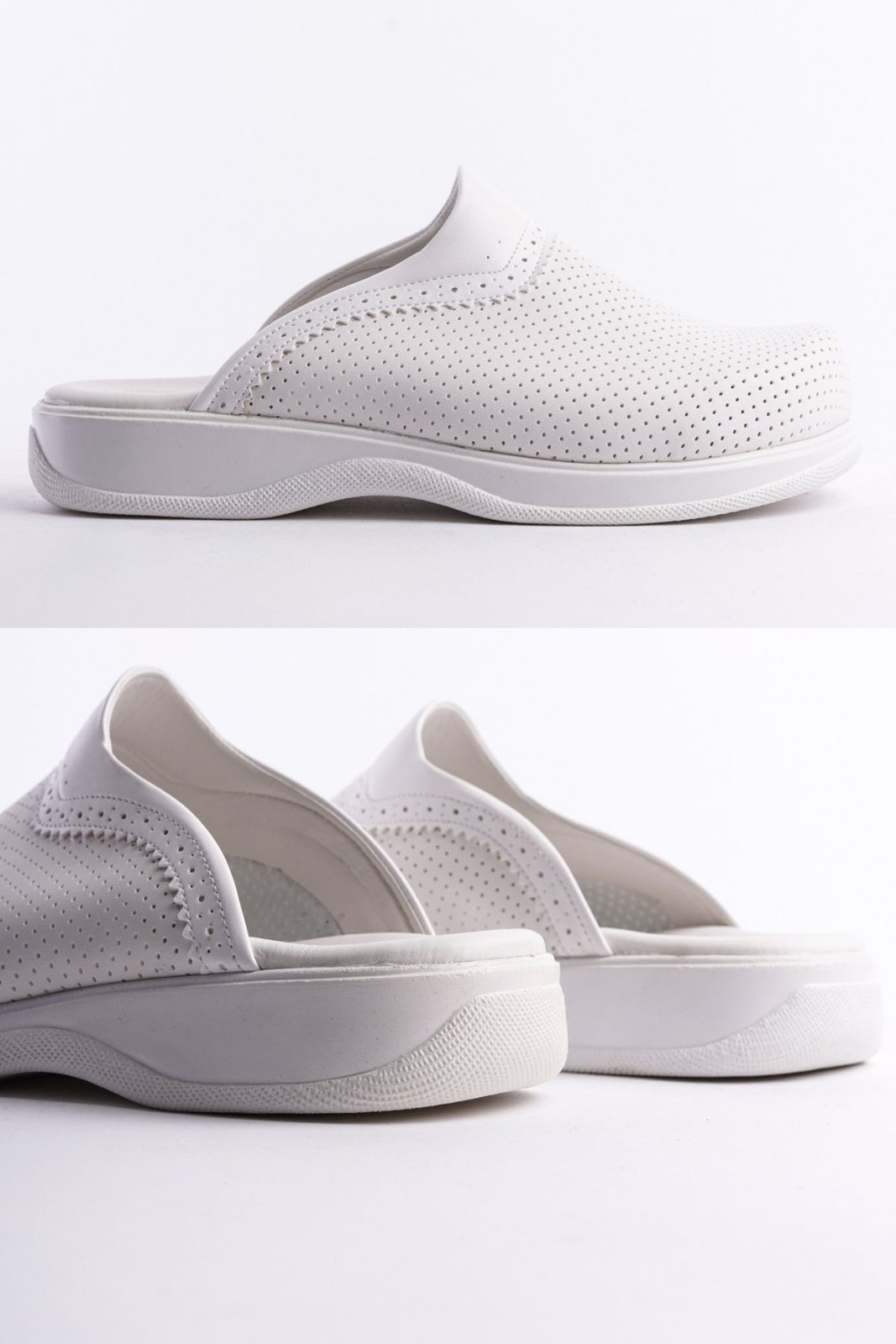 Positive White Women Classic Perforated Clogs