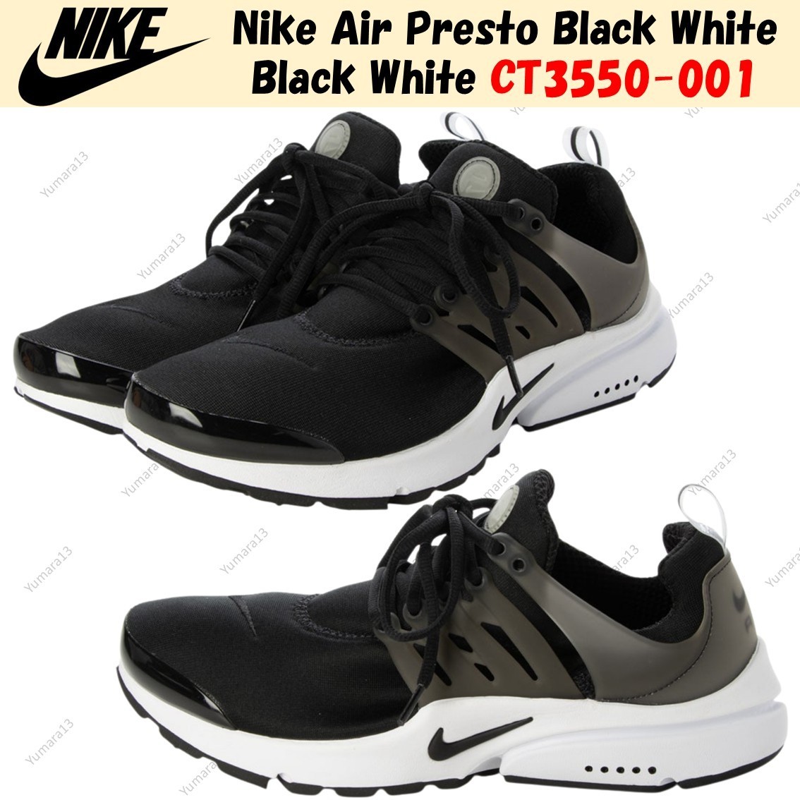 Nike Air Presto Black White Black White CT3550-001 Men’s Size