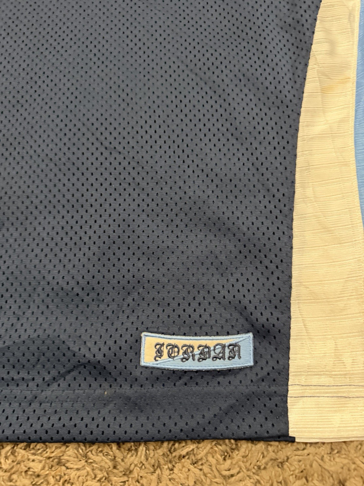 Y2K Nike Air Jordan Basketball Jersey UNC Blue Silky Dazzle Mens Size XL
