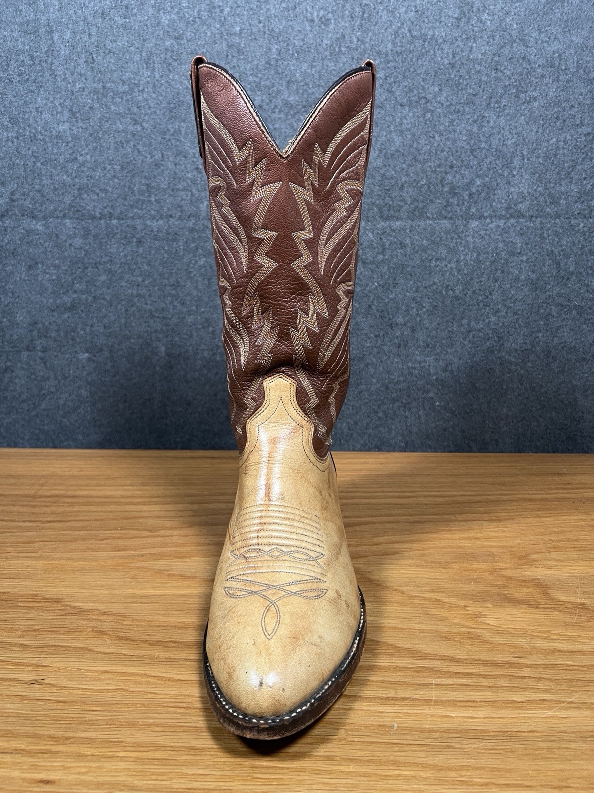 J Chisholm Boots Men’s Handcrafted Western Leather Size 9D Tan