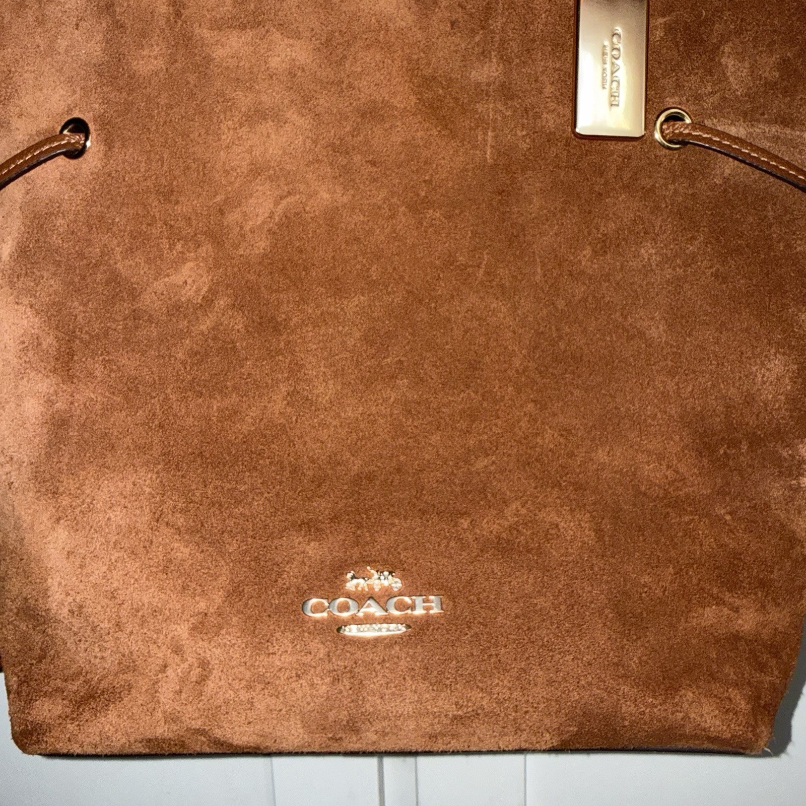Coach Andy Brown Suede & Leather Tote Bag