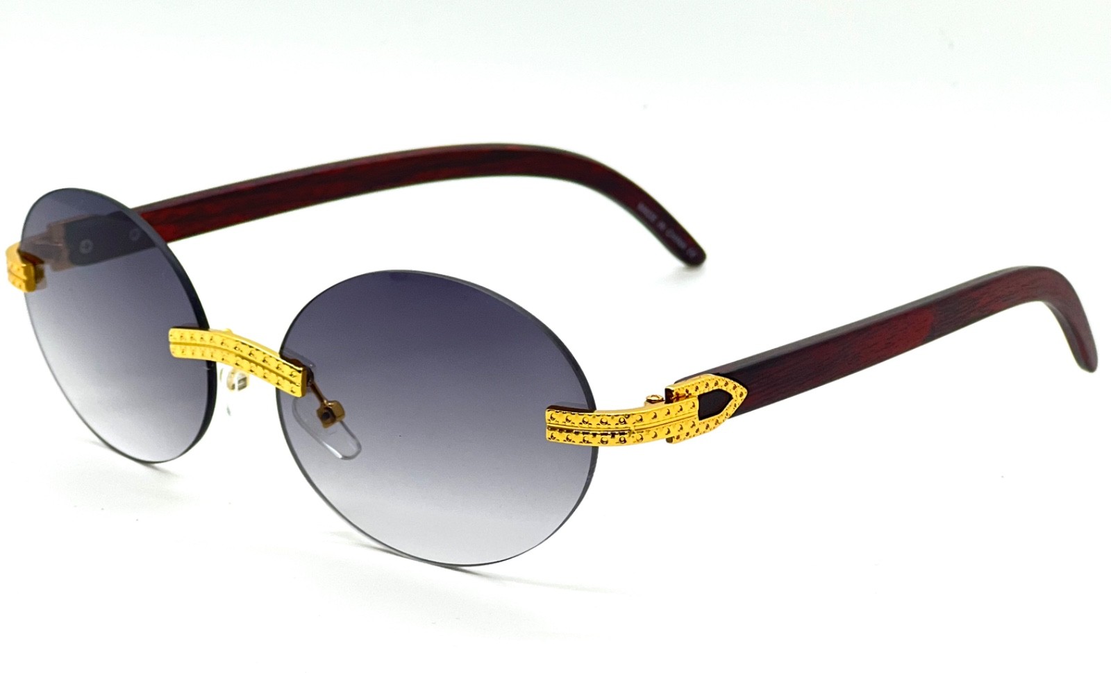 Small Brown Gradient Lens Sunglasses Gold Metal Frame Women Light weight Comfort